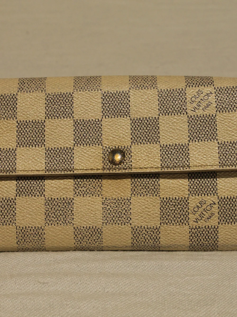 Louis Vuitton Damier Azur Beige Checkered Wallet